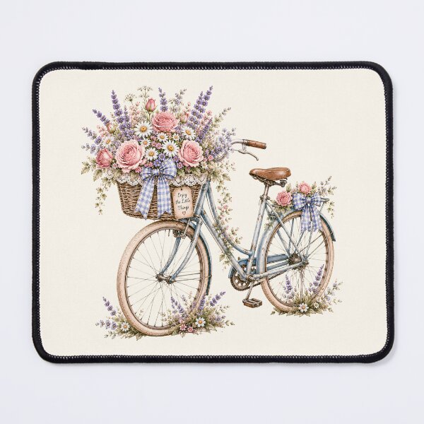 Item preview, Vintage Floral Bicycle | Cottagecore Flower Basket Bicycle Illustration designed and sold by looplandger.