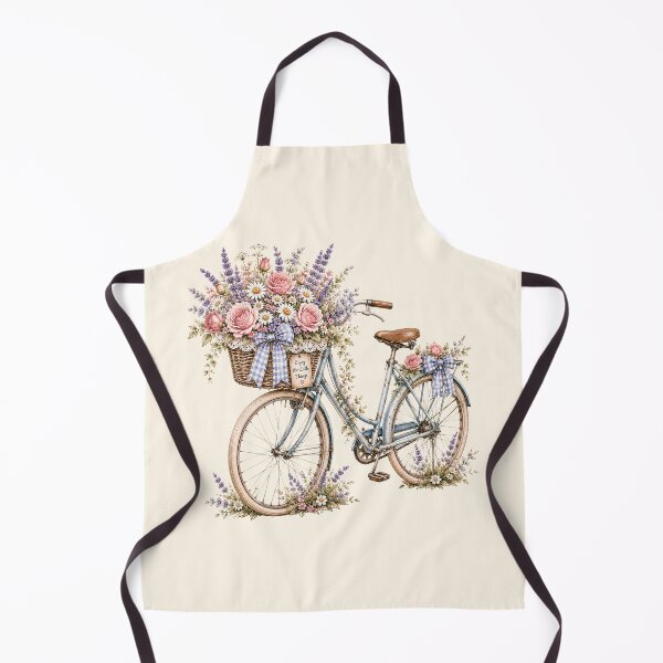 Item preview, Vintage Floral Bicycle | Cottagecore Flower Basket Bicycle Illustration designed and sold by looplandger.