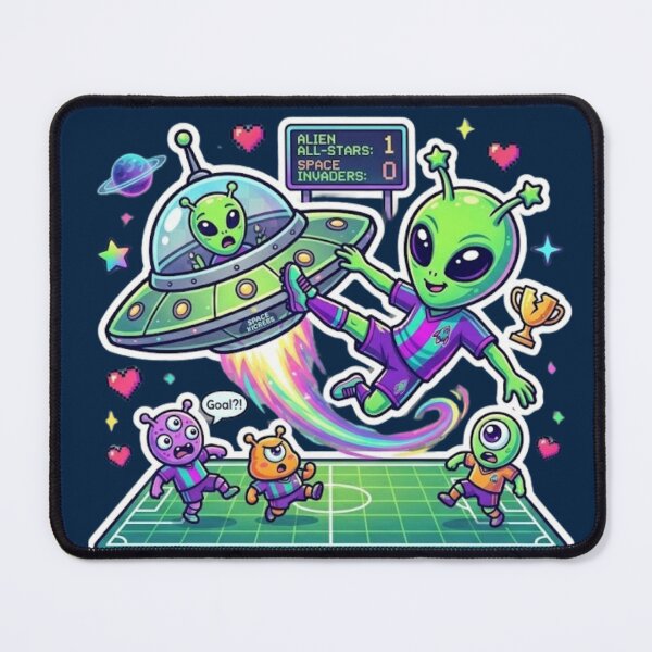 Item preview, Funny UFO Space Soccer Game Cartoon Art designed and sold by EchoPrint Co..