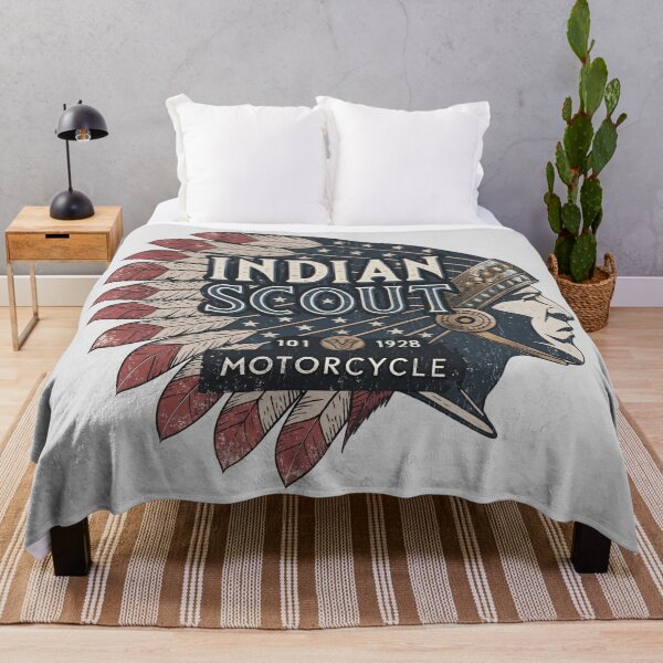 Item preview, 1928 Indian Scout 101 American Native Warrior Feather Headdress / War Bonnet / Classic Vintage Motorcycle designed and sold by EdGraphy.