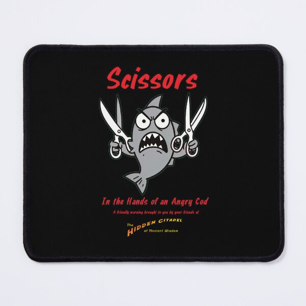 Item preview, Scissors In the hand of an Angry Cod!  designed and sold by HiddenCitadel.
