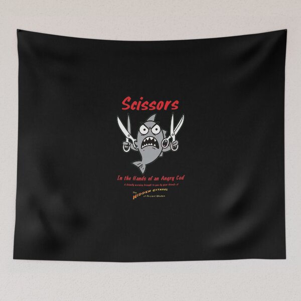 Item preview, Scissors In the hand of an Angry Cod!  designed and sold by HiddenCitadel.