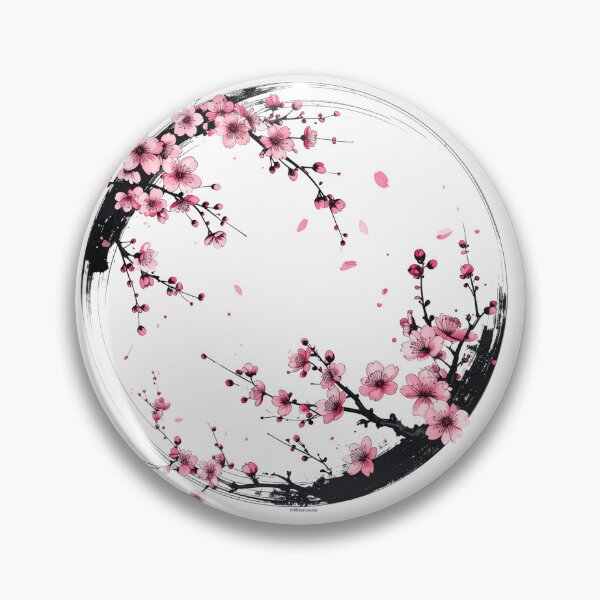 Item preview, Zen Ink Circle and Sakura Blossoms Part Two designed and sold by MikenosukeStudio.