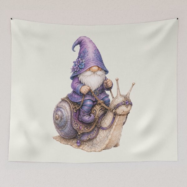 Item preview, Purple Gnome Riding a Royal Snail designed and sold by Victor Shadehorn.