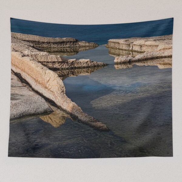 Item preview, Seascape in Malta – Tranquil Coastal Waters and Rocky Shoreline designed and sold by noport.