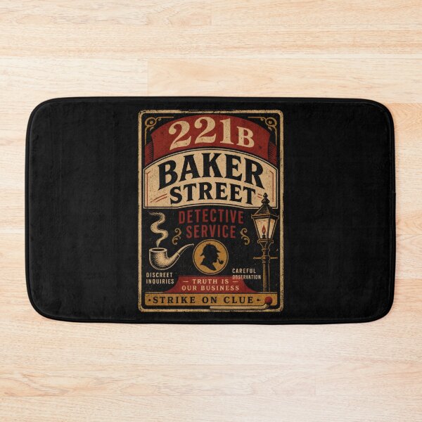 Item preview, 221B Baker Street Detective Service Vintage Matchbox Sign designed and sold by Fenay Designs.