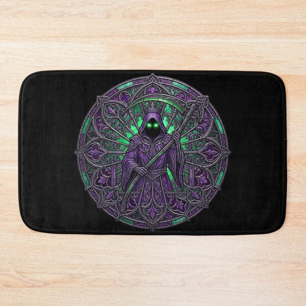 Item preview, Crowned Grim Reaper Gothic Stained Glass designed and sold by David Mateo ArtWorks.