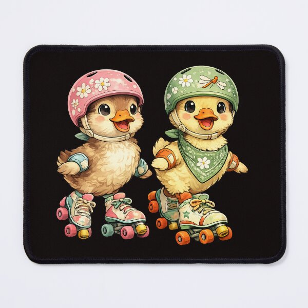 Item preview, Cute Roller Skating Ducklings Funny Kawaii Animal Duo with Helmets designed and sold by Tadeusz1.