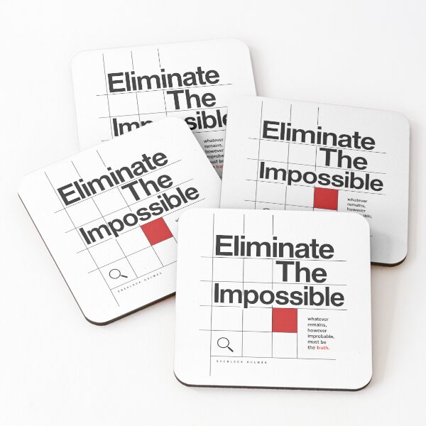 Item preview, Eliminate The Impossible Sherlock Holmes Minimalist Quote Art designed and sold by Fenay Designs.