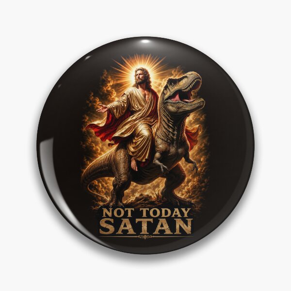 Item preview, Not Today Satan Jesus Riding a T Rex designed and sold by Victor Shadehorn.