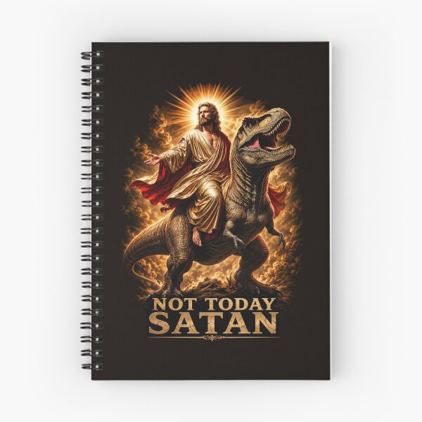 Item preview, Not Today Satan Jesus Riding a T Rex designed and sold by Victor Shadehorn.