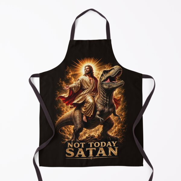 Item preview, Not Today Satan Jesus Riding a T Rex designed and sold by Victor Shadehorn.