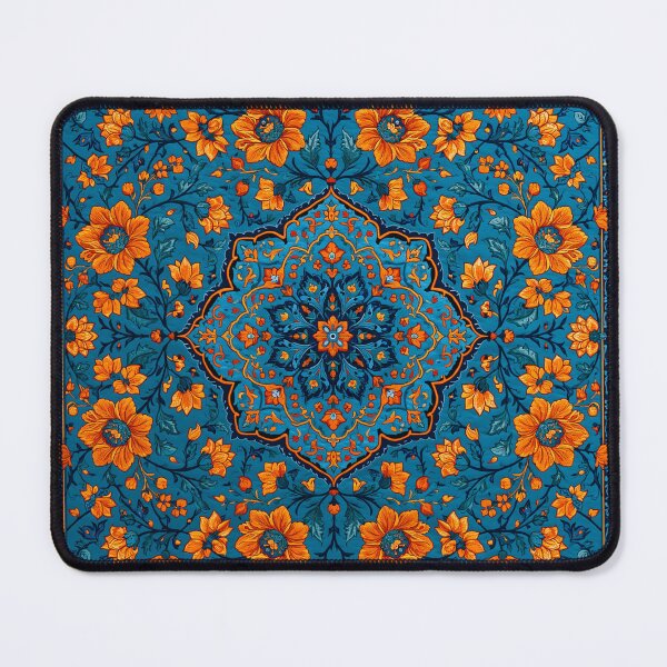 Item preview, Oriental Blue Rug Beautiful Floral Design designed and sold by GrinGalore.