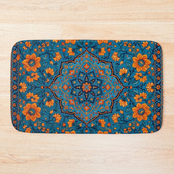 Item preview, Oriental Blue Rug Beautiful Floral Design  designed and sold by GrinGalore.