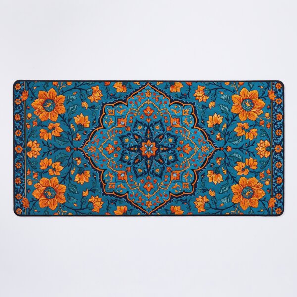 Item preview, Oriental Blue Rug Beautiful Floral Design designed and sold by GrinGalore.