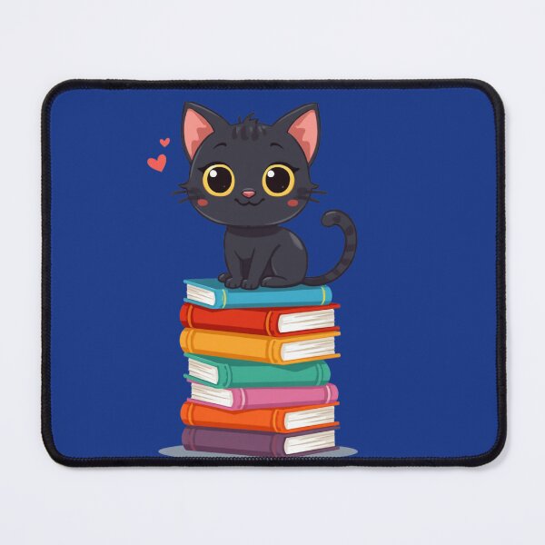 Item preview, Midnight Cat on Rainbow Book Stack designed and sold by aminomen.