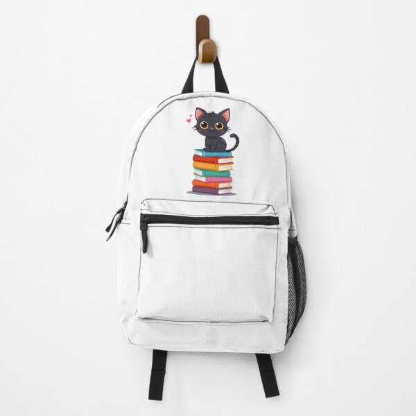 Item preview, Midnight Cat on Rainbow Book Stack designed and sold by aminomen.