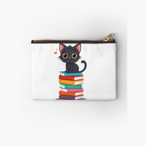 Item preview, Midnight Cat on Rainbow Book Stack designed and sold by aminomen.