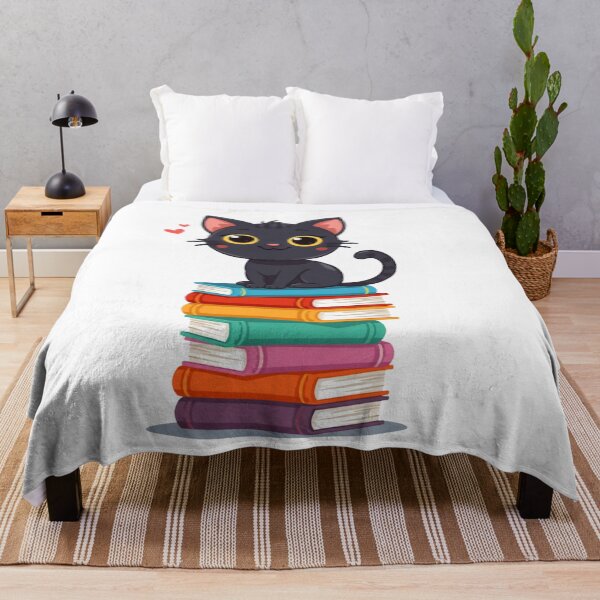 Item preview, Midnight Cat on Rainbow Book Stack designed and sold by aminomen.
