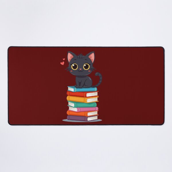 Item preview, Midnight Cat on Rainbow Book Stack designed and sold by aminomen.