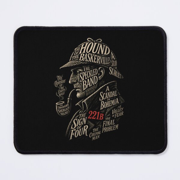 Item preview, Classic Novel Titles Sherlock Holmes Typography Silhouette Art designed and sold by Fenay Designs.