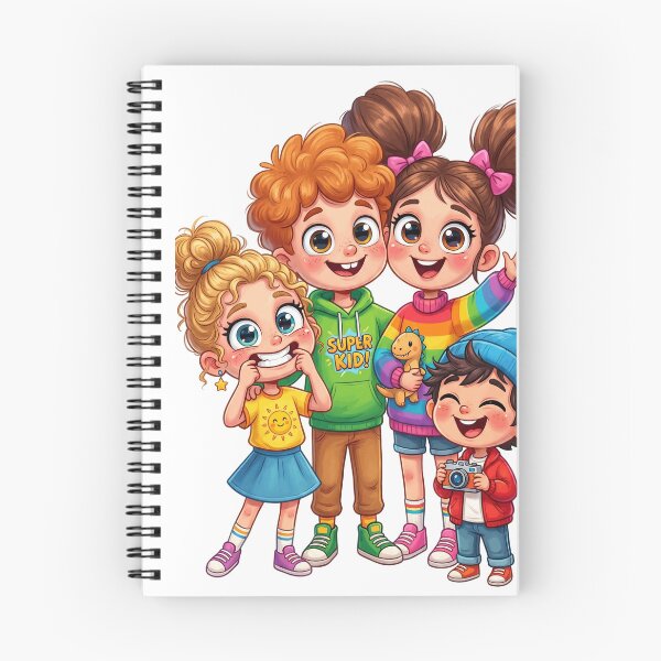 Item preview, Diverse and Playful Cartoon Kids Group with Funny Expressions - Vector Art Illustration designed and sold by krishna-artdesigns.