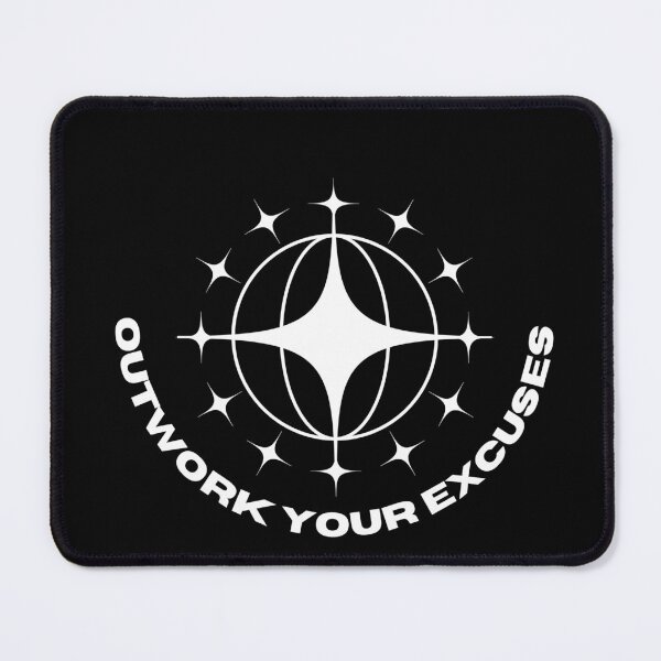 Item preview, Outwork Your Excuses Motivational Globe Star Badge Design designed and sold by SmartMoneyMugs .