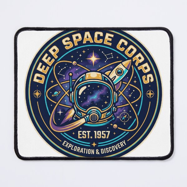 Item preview, Deep Space Corps EST 1957 Exploration Discovery Astronaut Helmet Space Badge Art designed and sold by Void and Neon.