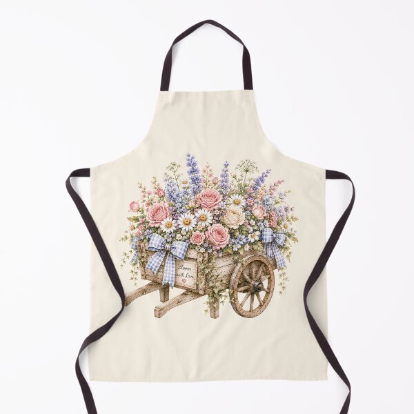 Item preview, Cottagecore Flower Cart | Rustic Wildflower Wagon Floral Illustration designed and sold by looplandger.