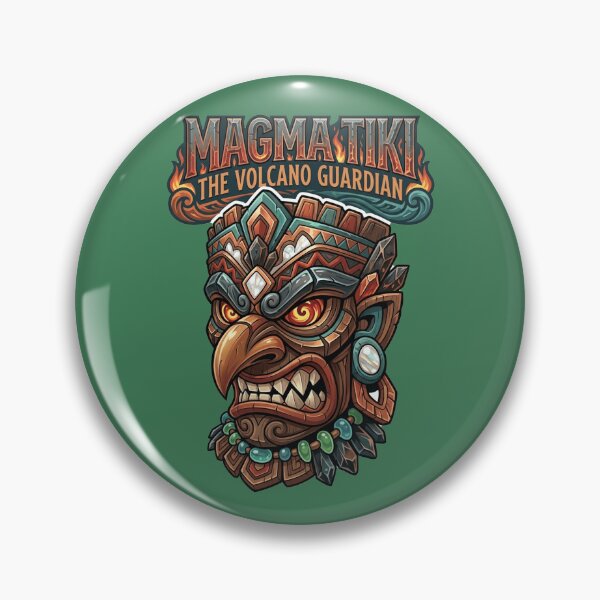 Item preview, Magma Tiki – The Volcano Guardian Tribal Mask T-Shirt Design designed and sold by PixeoCreatives.