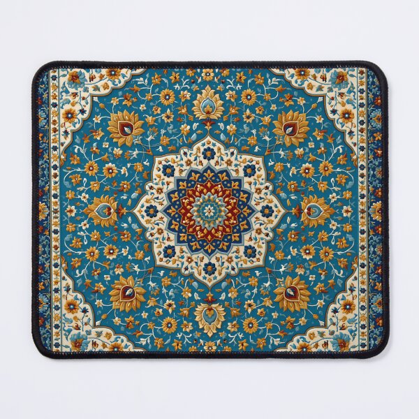 Item preview, Oriental Light Blue Rug Beautiful Floral Design Pattern designed and sold by GrinGalore.