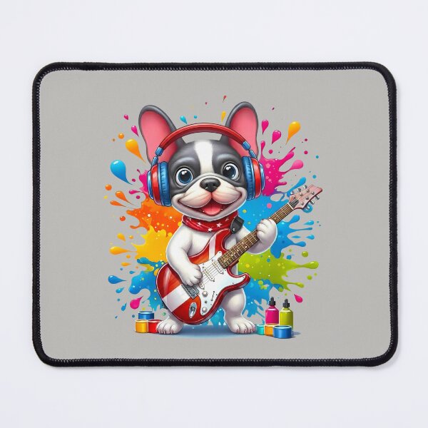 Item preview, Colorful Rock Bulldog with Electric Guitar - World Music Day designed and sold by Art-Arcade6.