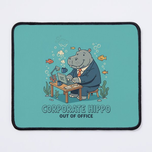 Item preview, Satirical Corporate Hippo Underwater Office Joke designed and sold by DuckOddity.