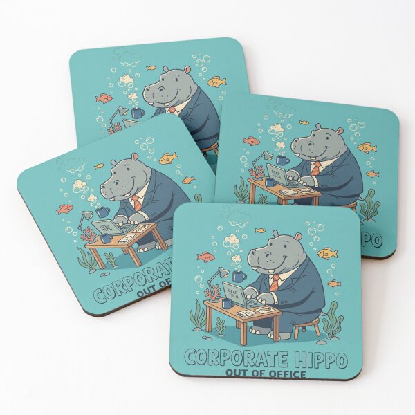 Item preview, Satirical Corporate Hippo Underwater Office Joke designed and sold by DuckOddity.
