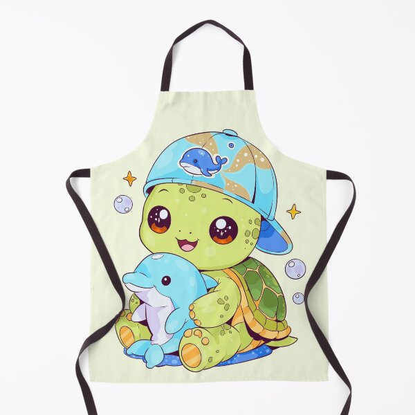 Item preview, Kawaii sea turtle with dolphin plushie - cute turtle cartoon designed and sold by StudioPeachPop.