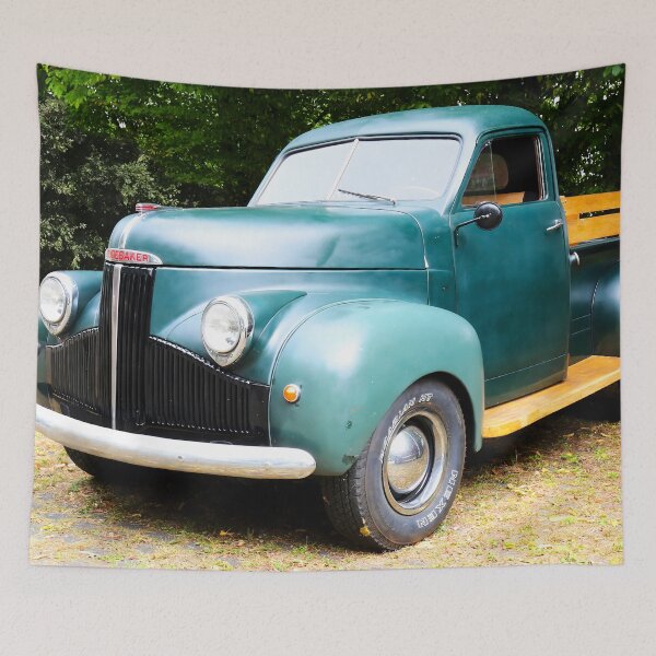 Item preview, 1947 Studebaker M5 M-Series Pickup - Forest Green Classic Truck, Wooden Bed Postwar American designed and sold by Peter Kraaibeek | Generative Designs and Car Art.