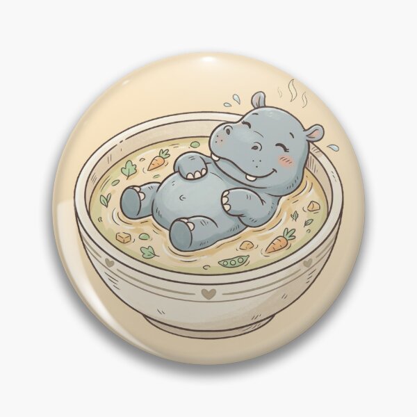 Item preview, Cozy Lazy Hippo Floating Soup Comfort Art designed and sold by DuckOddity.