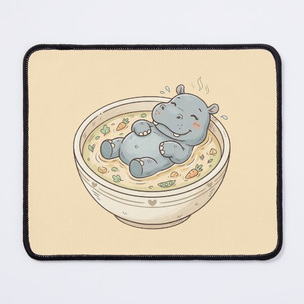 Item preview, Cozy Lazy Hippo Floating Soup Comfort Art designed and sold by DuckOddity.