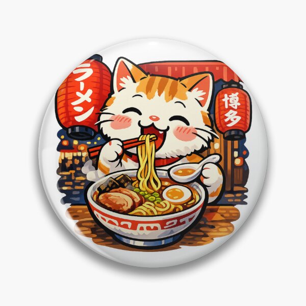 Item preview, Hakata Tonkotsu Ramen Cat - Cute Japanese Food Stall Sticker | Kawaii Japan Foodie Design designed and sold by kawaii animal store (in Japan).