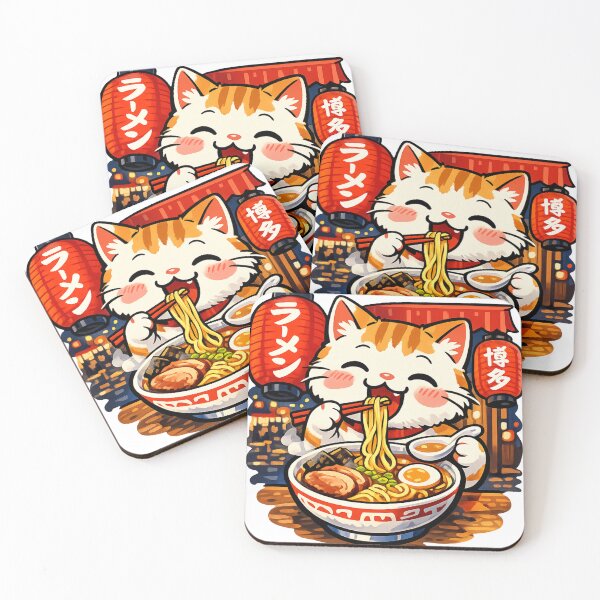 Item preview, Hakata Tonkotsu Ramen Cat - Cute Japanese Food Stall Sticker | Kawaii Japan Foodie Design designed and sold by kawaii animal store (in Japan).