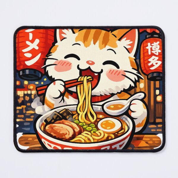 Item preview, Hakata Tonkotsu Ramen Cat - Cute Japanese Food Stall Sticker | Kawaii Japan Foodie Design designed and sold by kawaii animal store (in Japan).