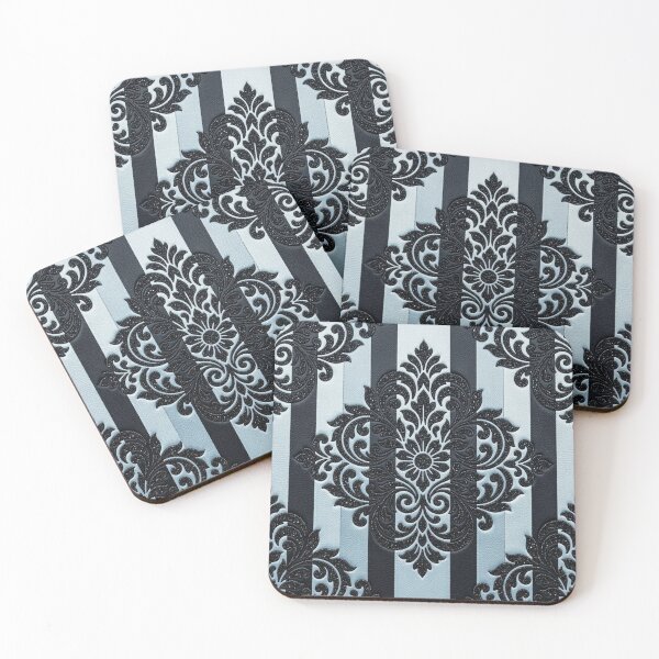 Item preview, Sky Blue & Navy Blue Striped Damask designed and sold by DesignsByPrnces.