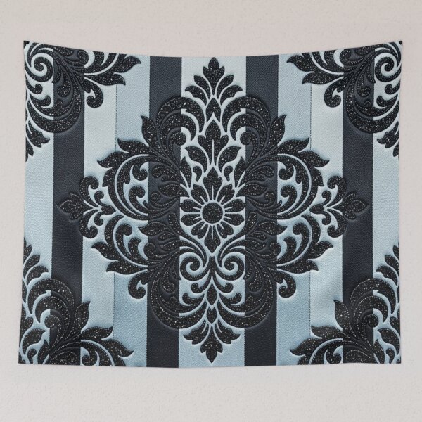 Item preview, Sky Blue & Navy Blue Striped Damask designed and sold by DesignsByPrnces.