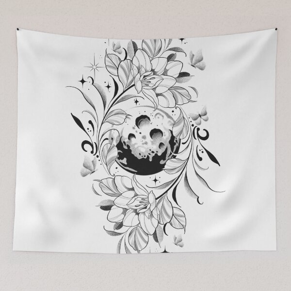Item preview, Vintage moon flowers designed and sold by 7Delamancha.