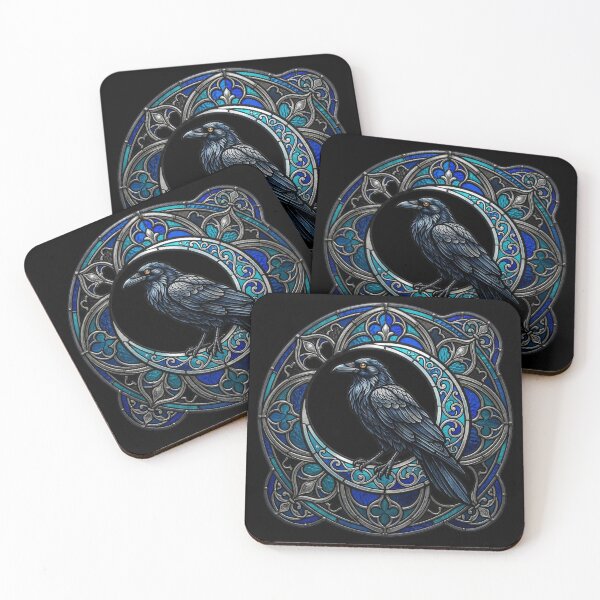 Item preview, Gothic Black Raven and Crescent Moon designed and sold by David Mateo ArtWorks.