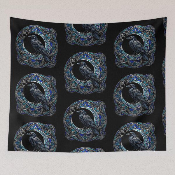 Item preview, Gothic Black Raven and Crescent Moon designed and sold by David Mateo ArtWorks.