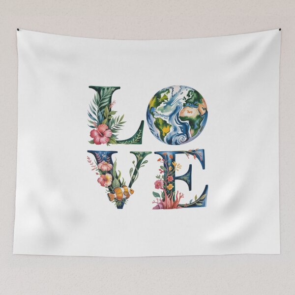 Item preview, Floral Earth Typography love  designed and sold by jkrphoto.