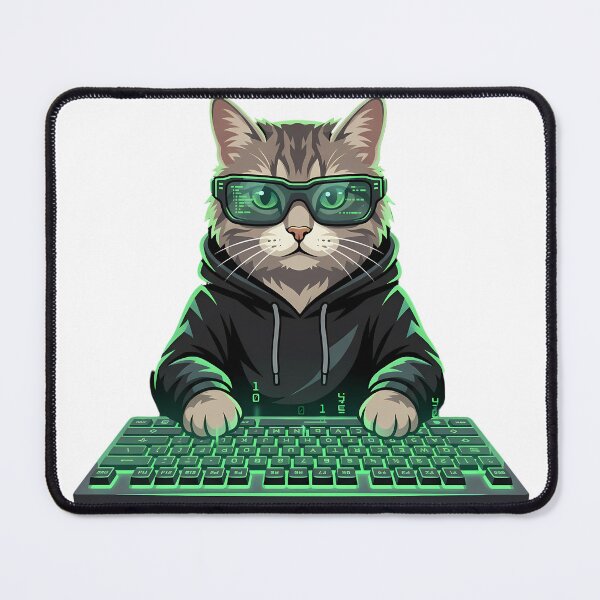 Item preview, Hacker Cat Matrix IT Nerd designed and sold by Sabsll.