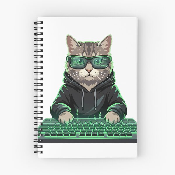 Item preview, Hacker Cat Matrix IT Nerd designed and sold by Sabsll.