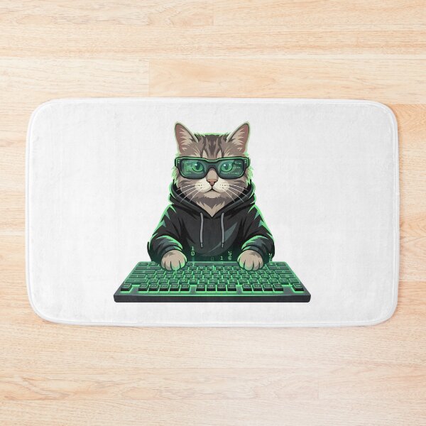 Item preview, Hacker Cat Matrix IT Nerd designed and sold by Sabsll.